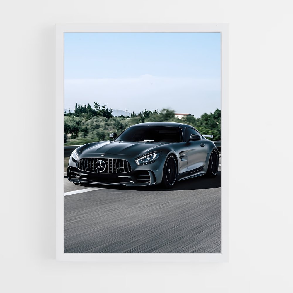 Poster élégant de l'Amg gt r – affiche Mercedes (vue 3)